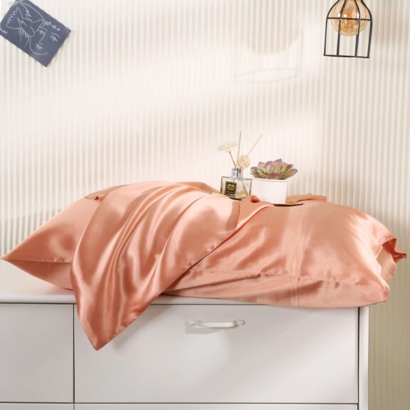 La Taie D'oreiller Pure soie de mûrier (Rose gold)