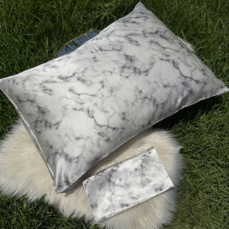 La Taie D'oreiller Pure soie de mûrier (Gris marbré)