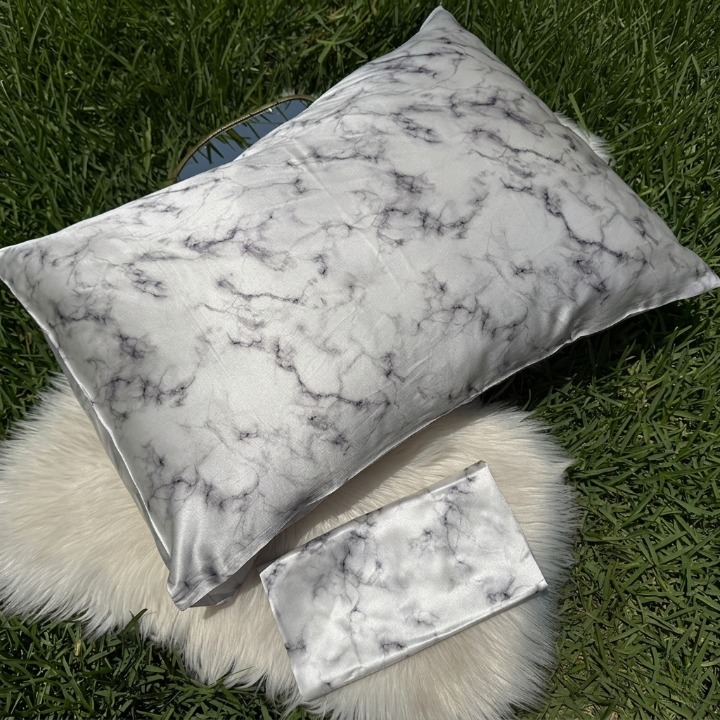 La Taie D'oreiller Pure soie de mûrier (Gris marbré)